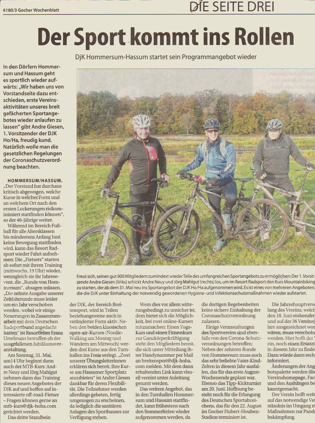 Der Sport kommt ins Rollen