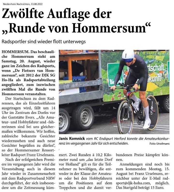 Zwölfte Auflage der Runde von Hommersum