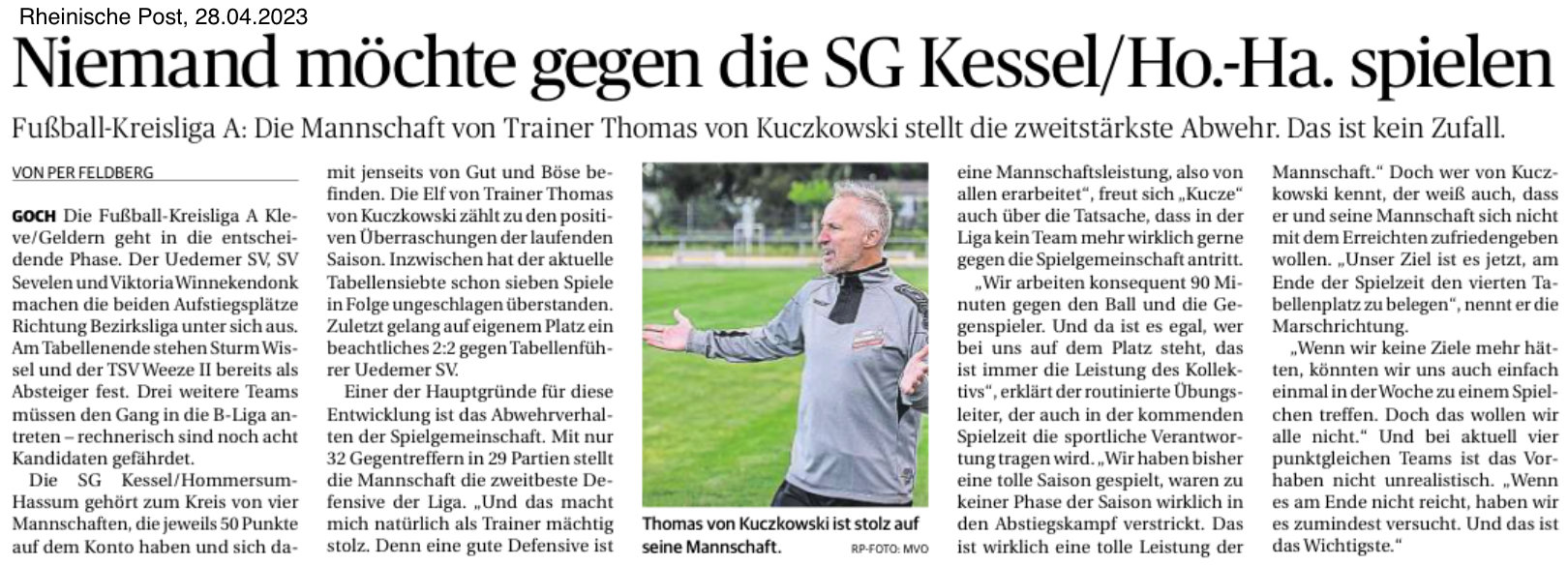 Niemand möchte gegen die SG Kessel/Ho-Ha spielen (RP 28.04.23)