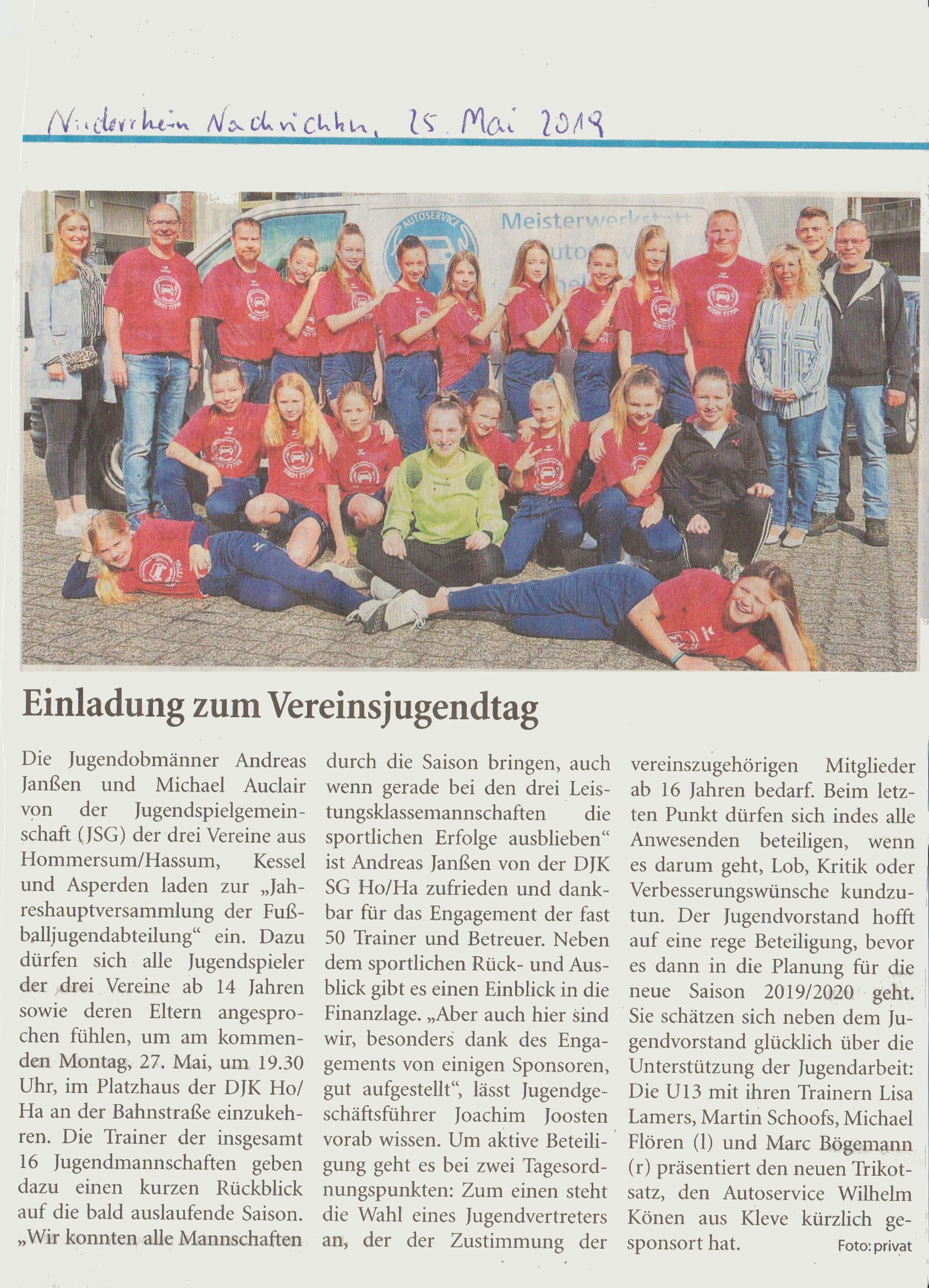 Einladung zum Vereinsjugendtag (NN 25.05.2019)